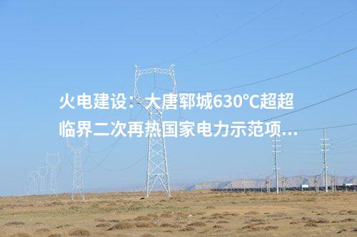 火电建设：大唐郓城630℃超超临界二次再热国家电力示范项目2号锅炉第一根钢架吊装