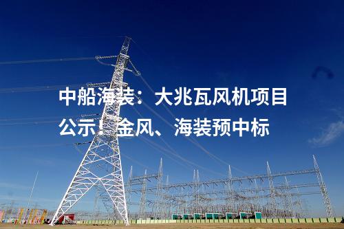 中船海装：大兆瓦风机项目公示！金风、海装预中标