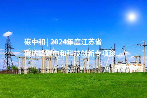 碳中和 | 2024年度江苏省碳达峰碳中和科技创新专项资金拟立项目公示
