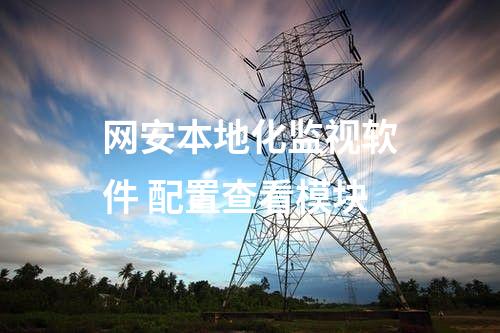 网安本地化监视软件 配置查看模块